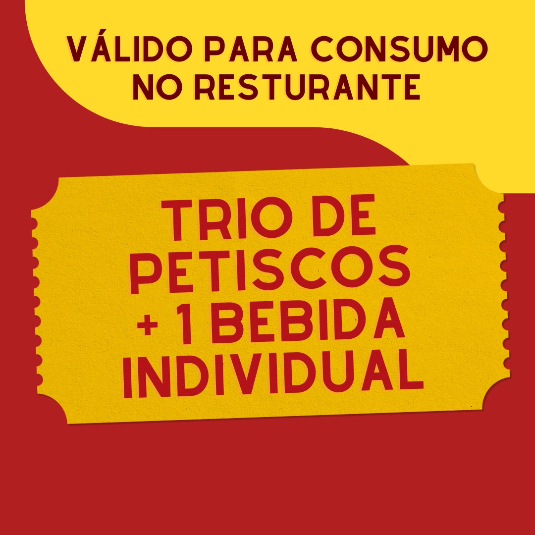 Trio de Petiscos + 1x Bebida - Individual